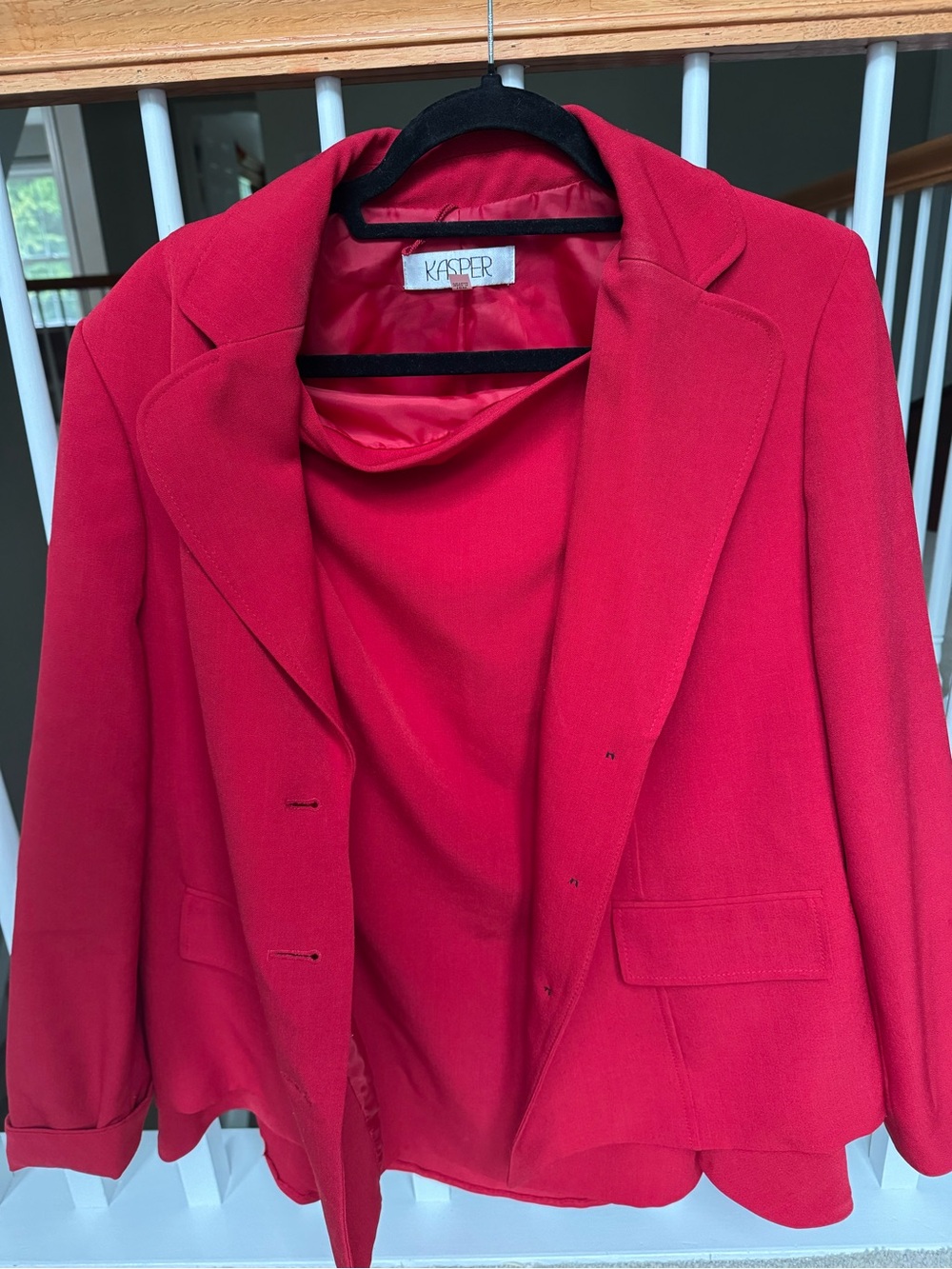 Kasper Women's Red Blazer Jacket and skirt Set